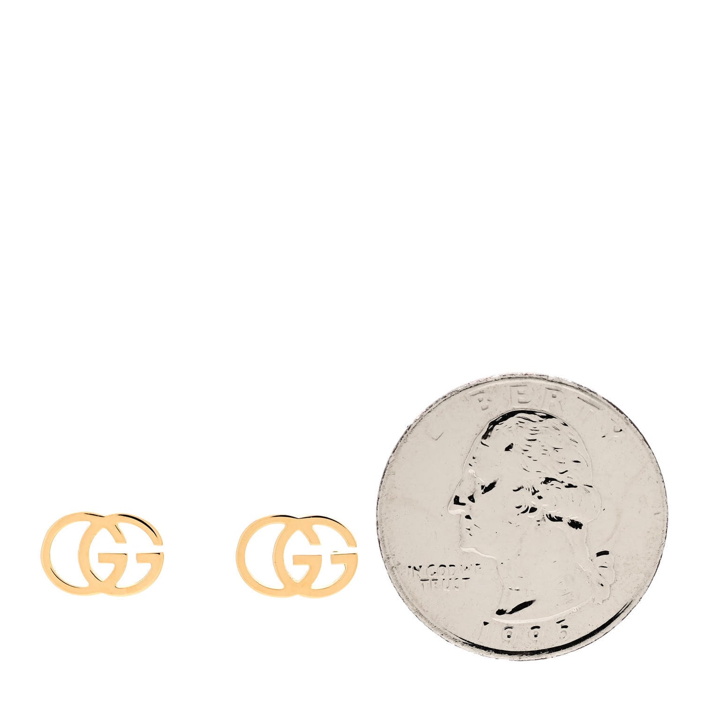 18K Yellow Gold Running G Stud Earrings