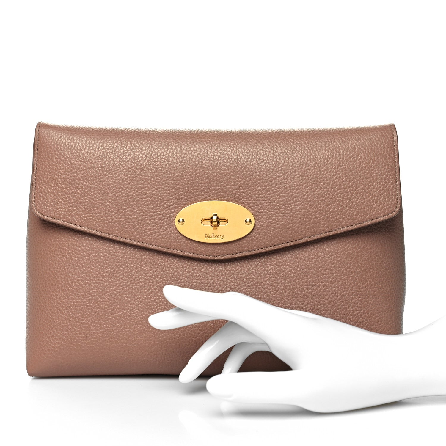 Mulberry Classic Grain Calfskin Darley Cosmetic Pouch Sable 2 of 9