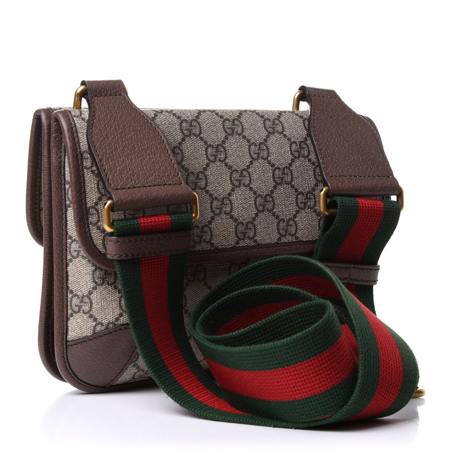 GG Supreme Monogram Web Small Neo Vintage Double Flap Messenger Bag Beige New Acero