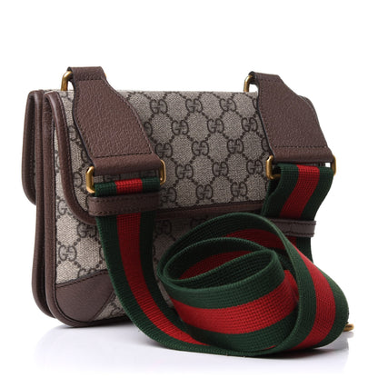 Gucci GG Supreme Monogram Web Small Neo Vintage Double Flap Messenger Bag Beige New Acero 3 of 12