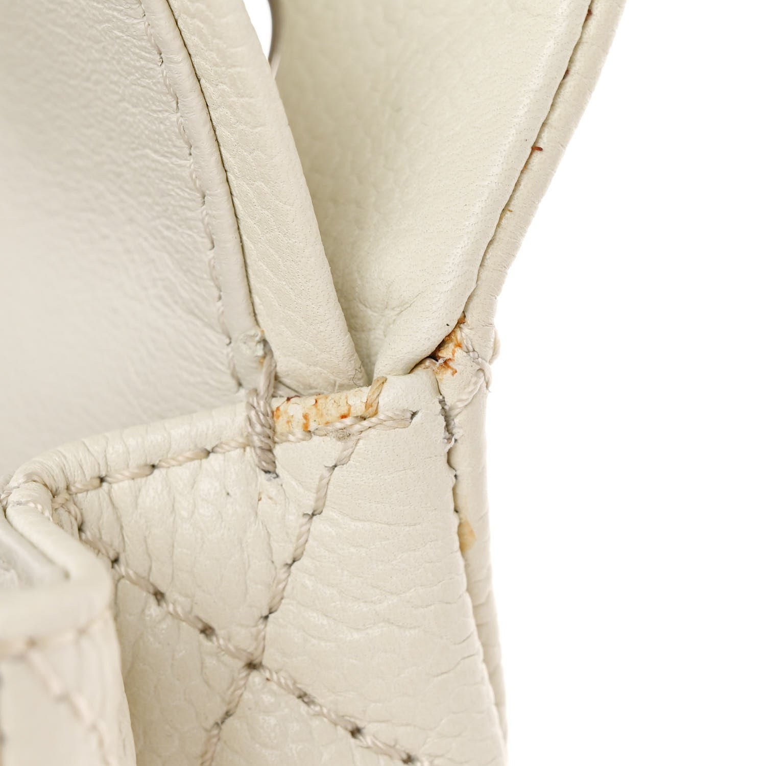 Chanel Washed Caviar Quilted Medium Double Flap White 8 of 12