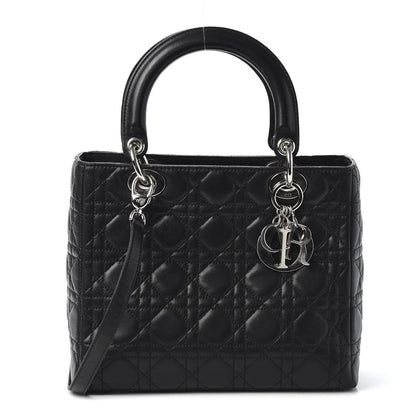 Christian Dior Lambskin Cannage Medium Lady Dior Black 1 of 9