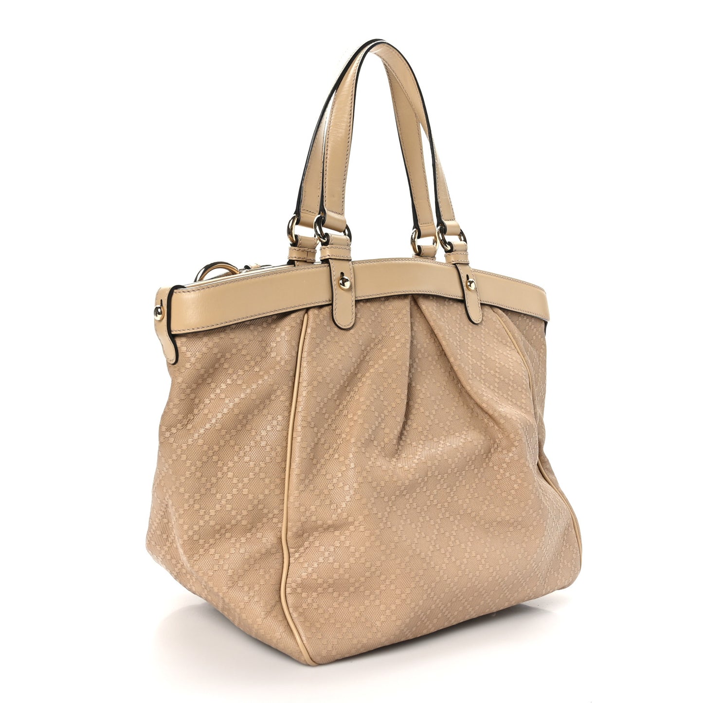 Diamante Medium Bamboo Buckle Tote Beige