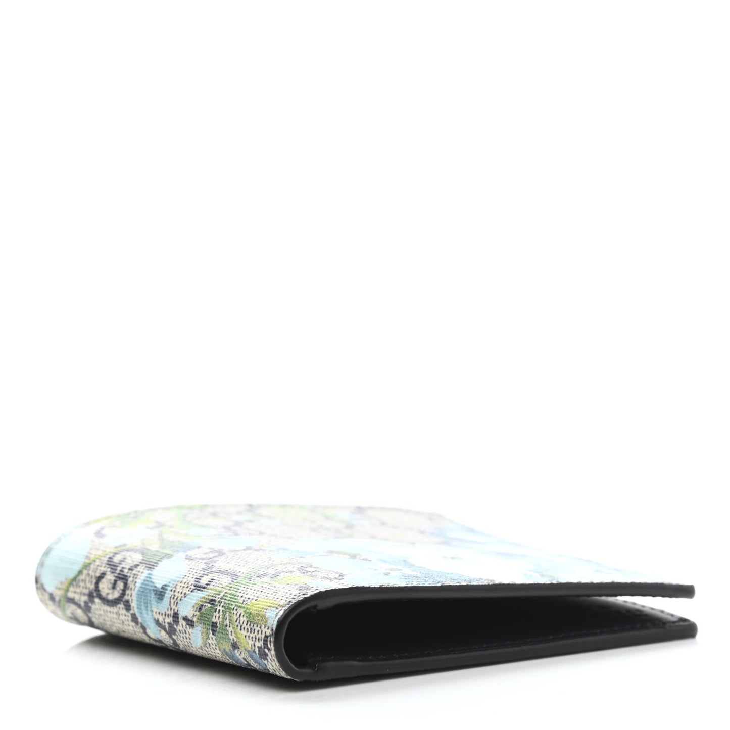 GG Supreme Monogram Blooms Bi-Fold Wallet Beige Blue Navy