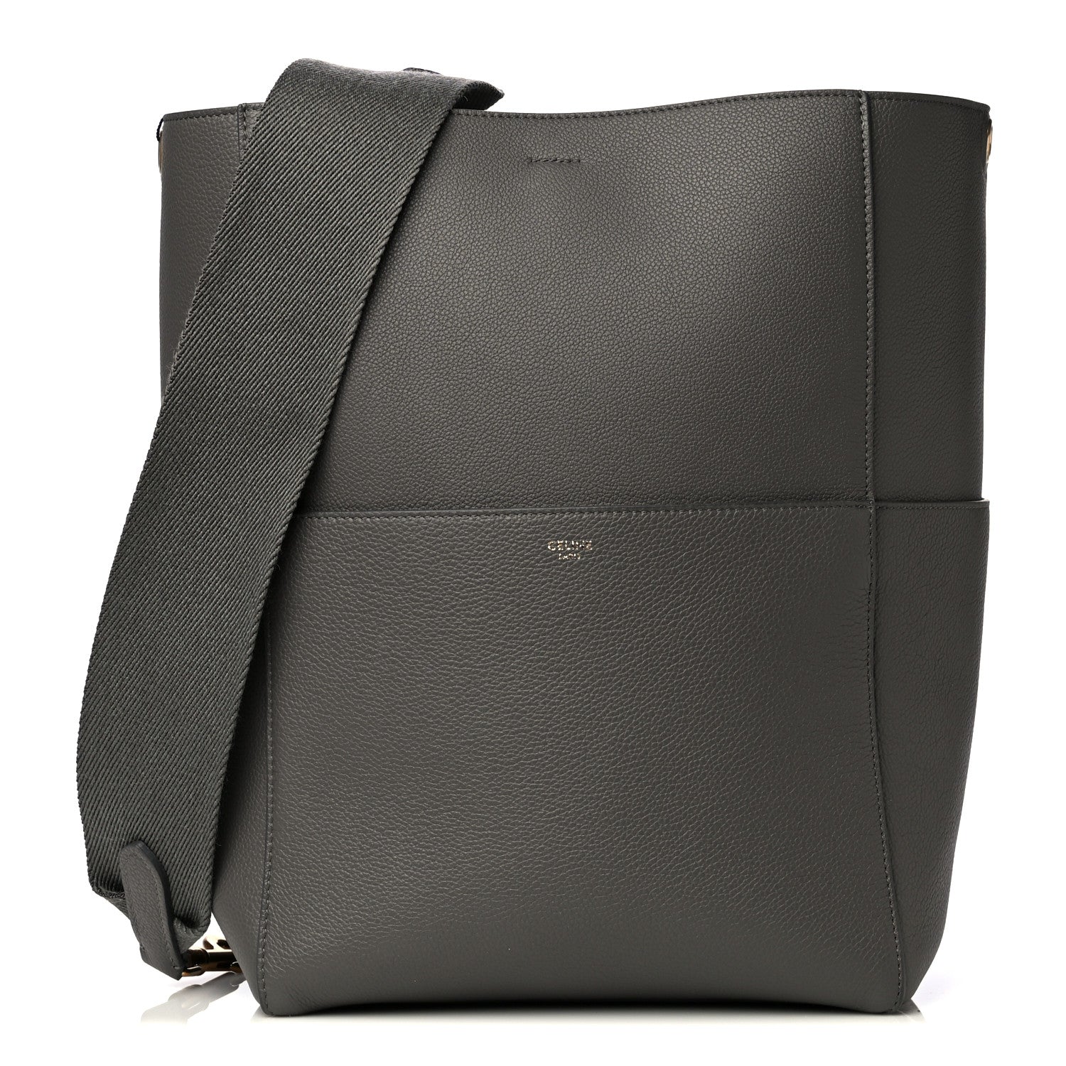 Celine Soft Grained Calfskin Sangle Bucket Bag Grey 1 of 4