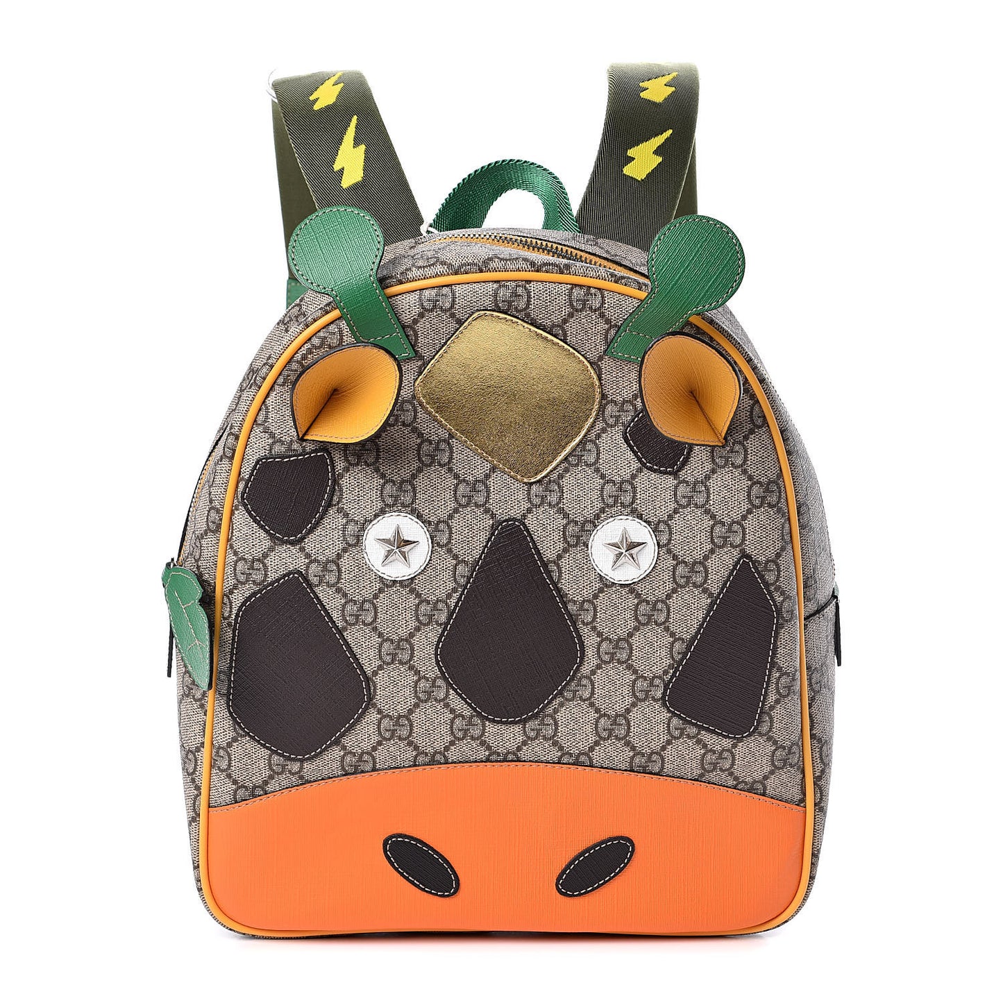 GG Supreme Monogram Kids Giraffe Backpack Ebony Multicolor