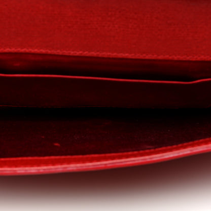 Saint Laurent Textured Calfskin Classic Y Ligne Clutch Red 5 of 11