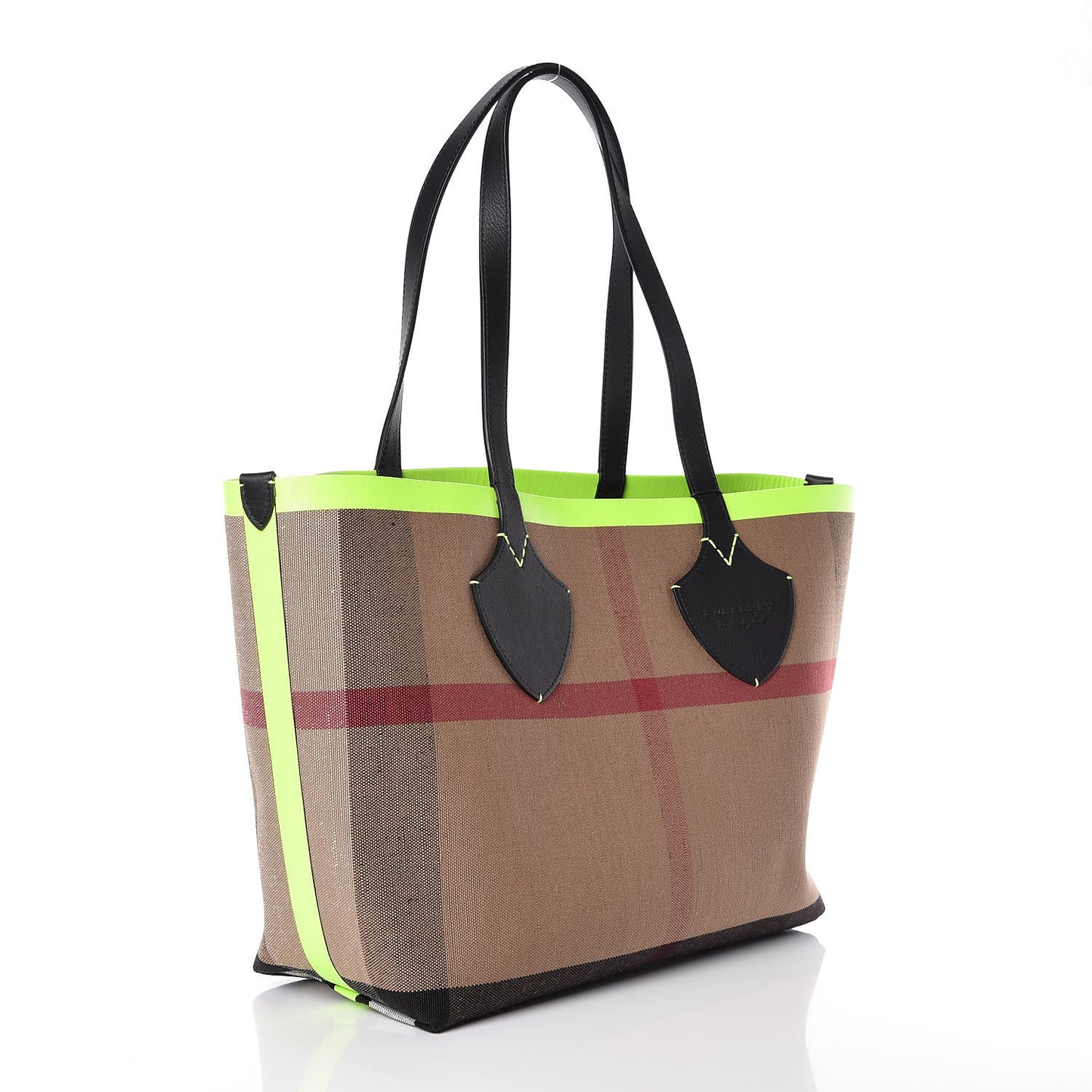 Canvas Mega Check The Giant Reversible Tote Black Neon Yellow