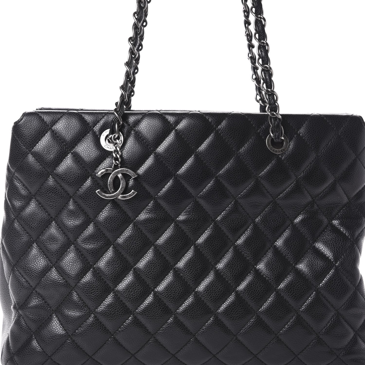 Chanel Caviar Quilted City Shopping Tote Black 7 of 11