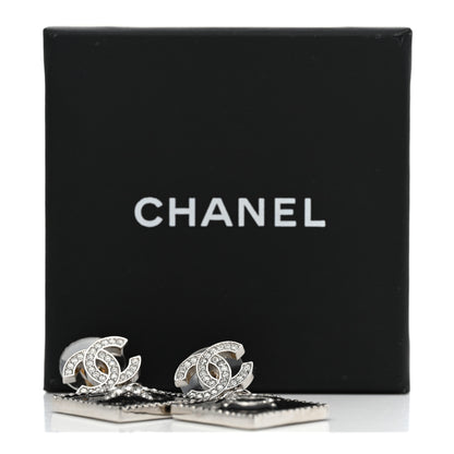 Chanel Crystal CC No 5 Star Drop Earrings Silver 7 of 7