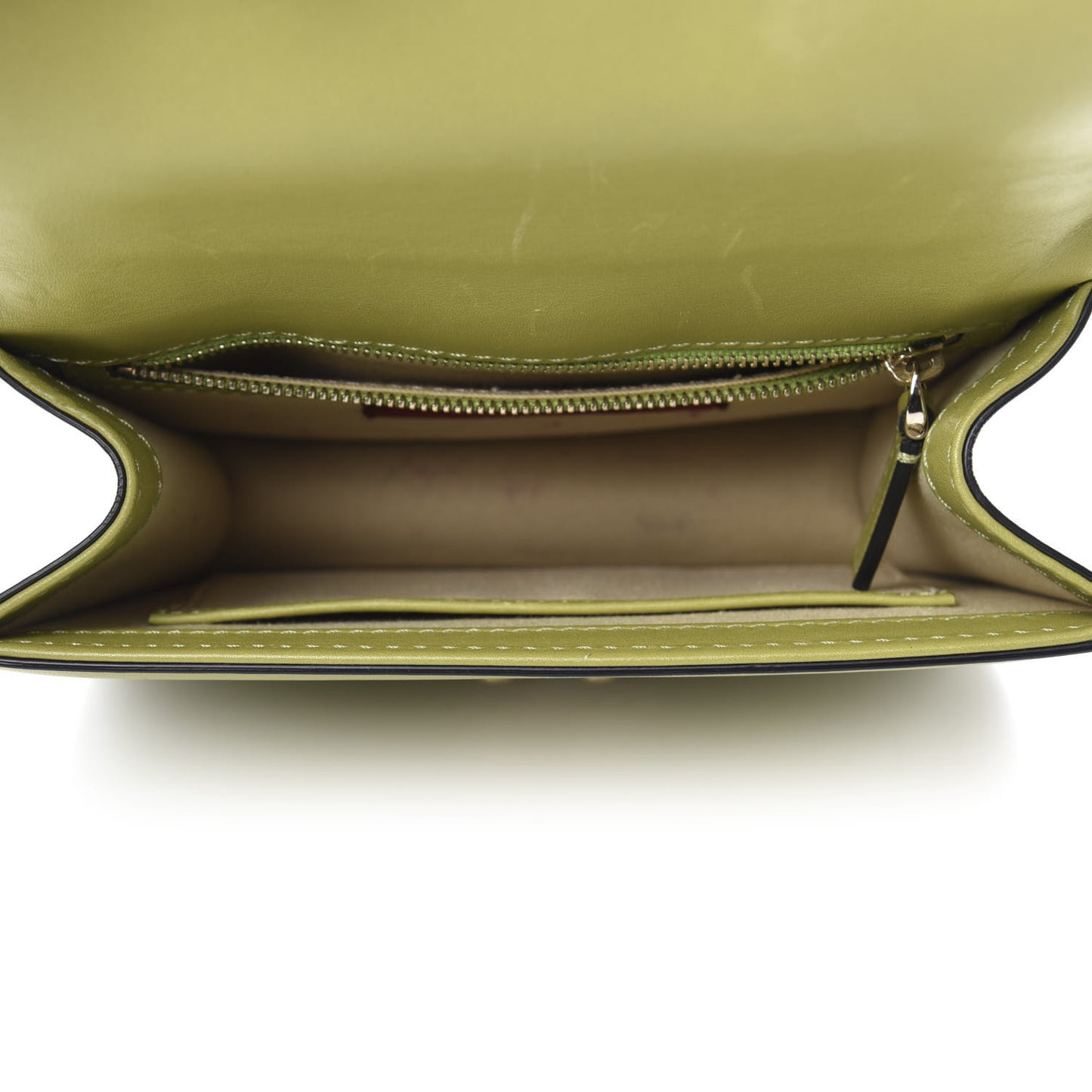 Vitello Small Glam Lock Rockstud Flap Green