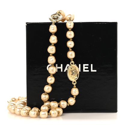 Chanel Pearl CC Long Necklace Gold 5 of 5