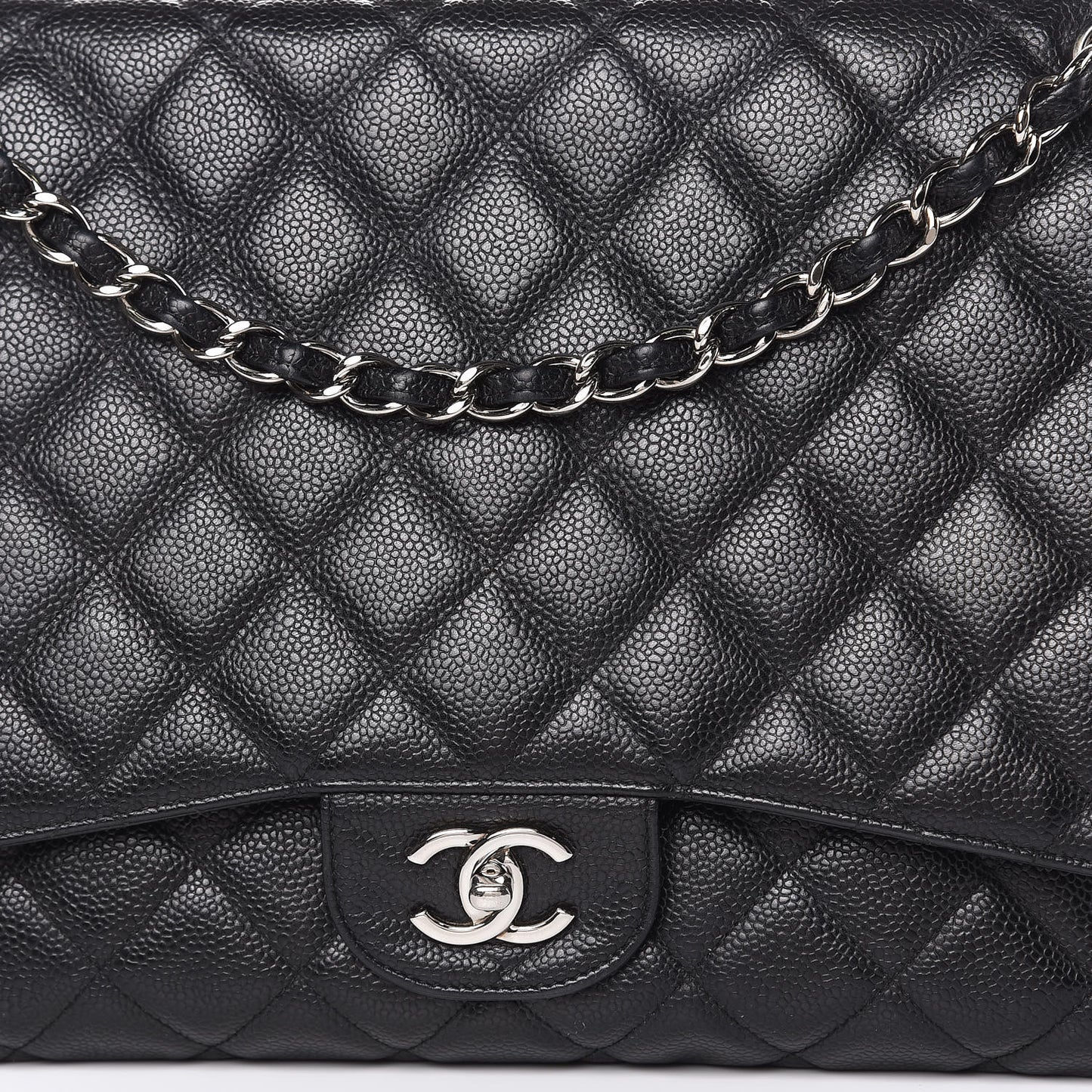 Caviar Quilted Maxi Single Flap Black
