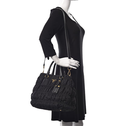Prada Tessuto Nylon Gaufre Satchel Black 2 of 11