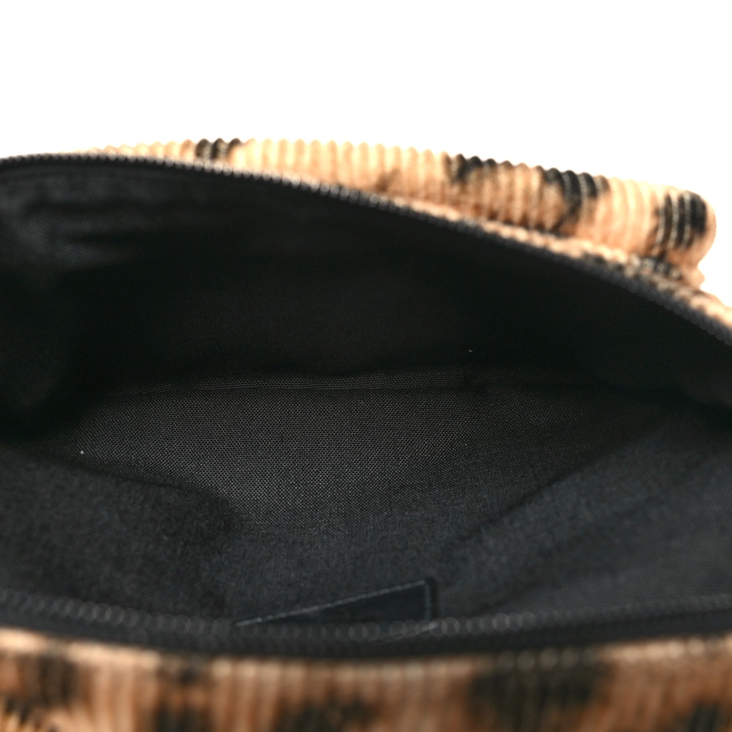 Corduroy Leopard Print Belt Bag Beige Black