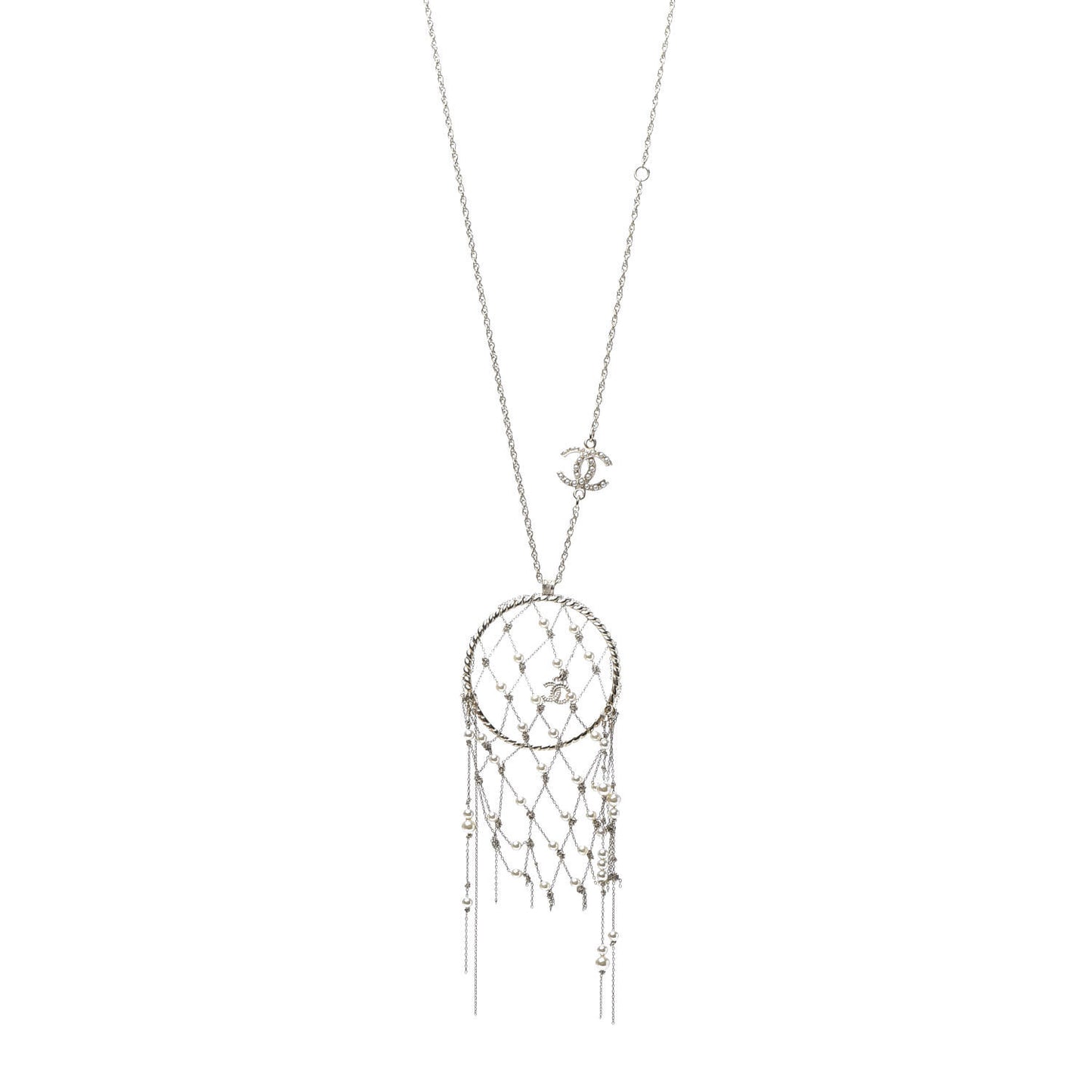Pearl CC Dream Catcher Necklace Gold