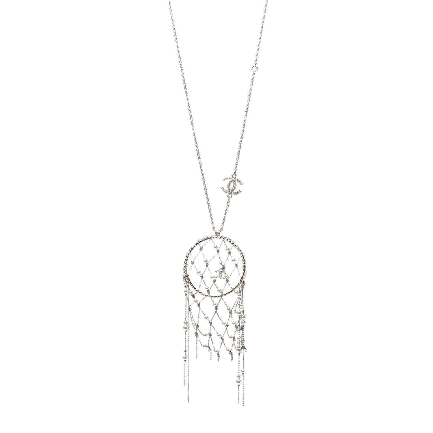 Chanel Pearl CC Dream Catcher Necklace Gold 1 of 7