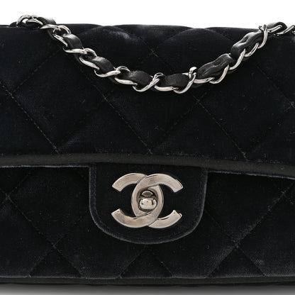 Chanel Velvet Quilted East West Flap Black 8 of 11