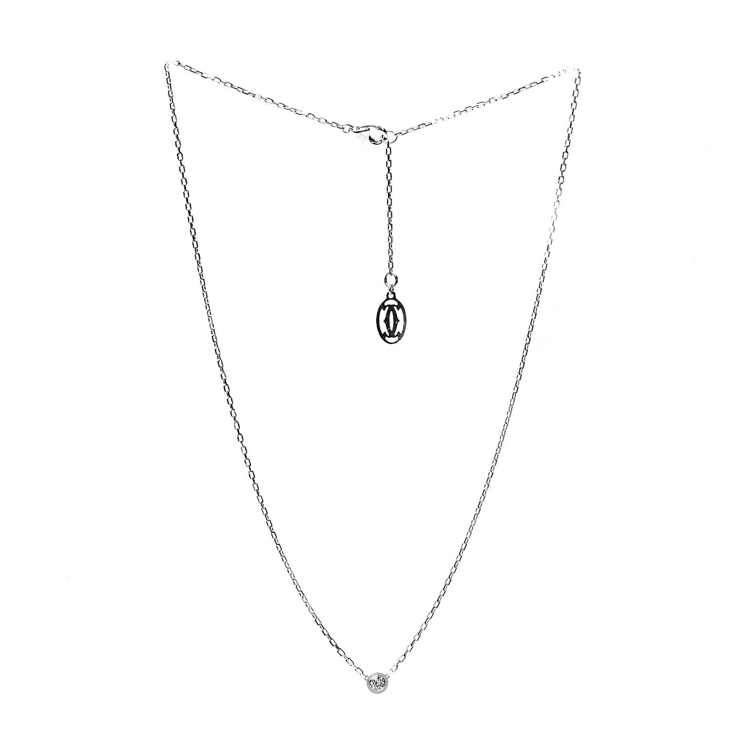 18K White Gold Diamond SM D'Amour Pendant Necklace