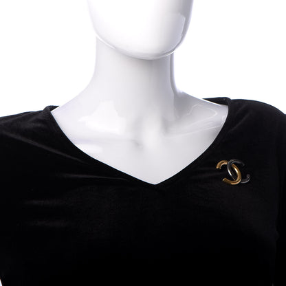 Chanel Metal CC Brooch Gold Ruthenium 2 of 4