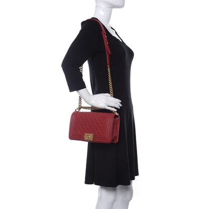 Chanel Caviar Quilted Medium Boy Flap Red 2 of 10