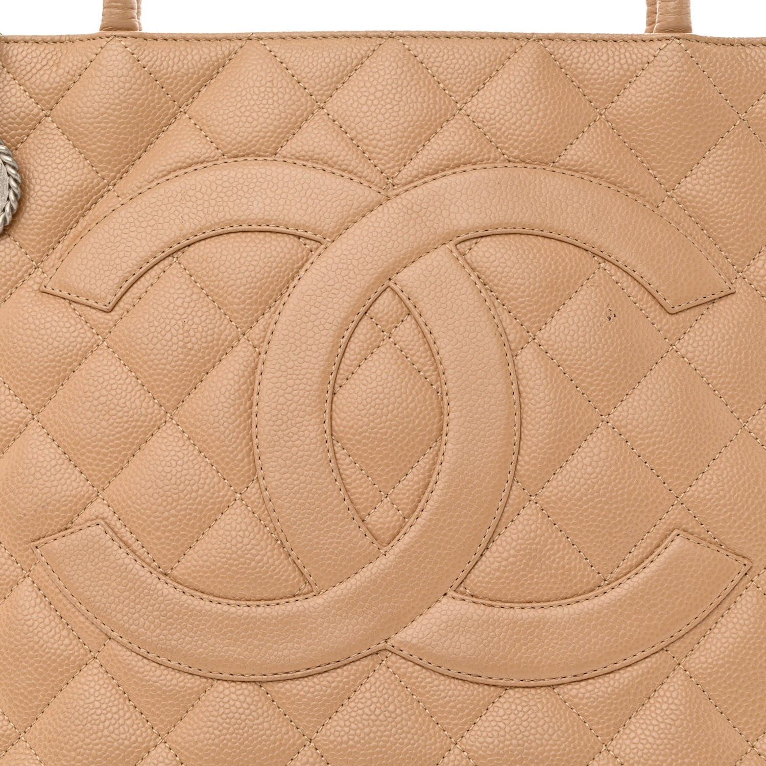 Chanel Caviar Quilted Medallion Tote Beige 8 of 16