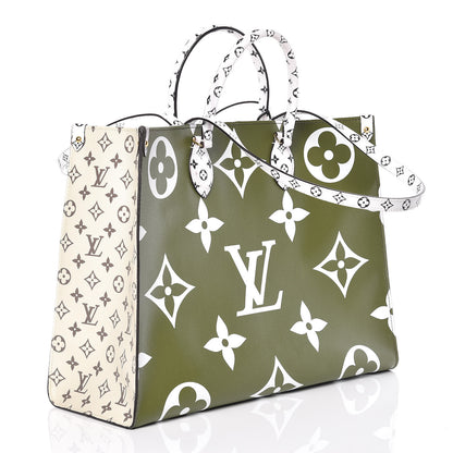 Louis Vuitton Monogram Giant Onthego GM Kaki Beige 4 of 17