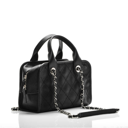 Chanel Caviar Quilted Small Deauville Bowling Bag Black 3 of 6