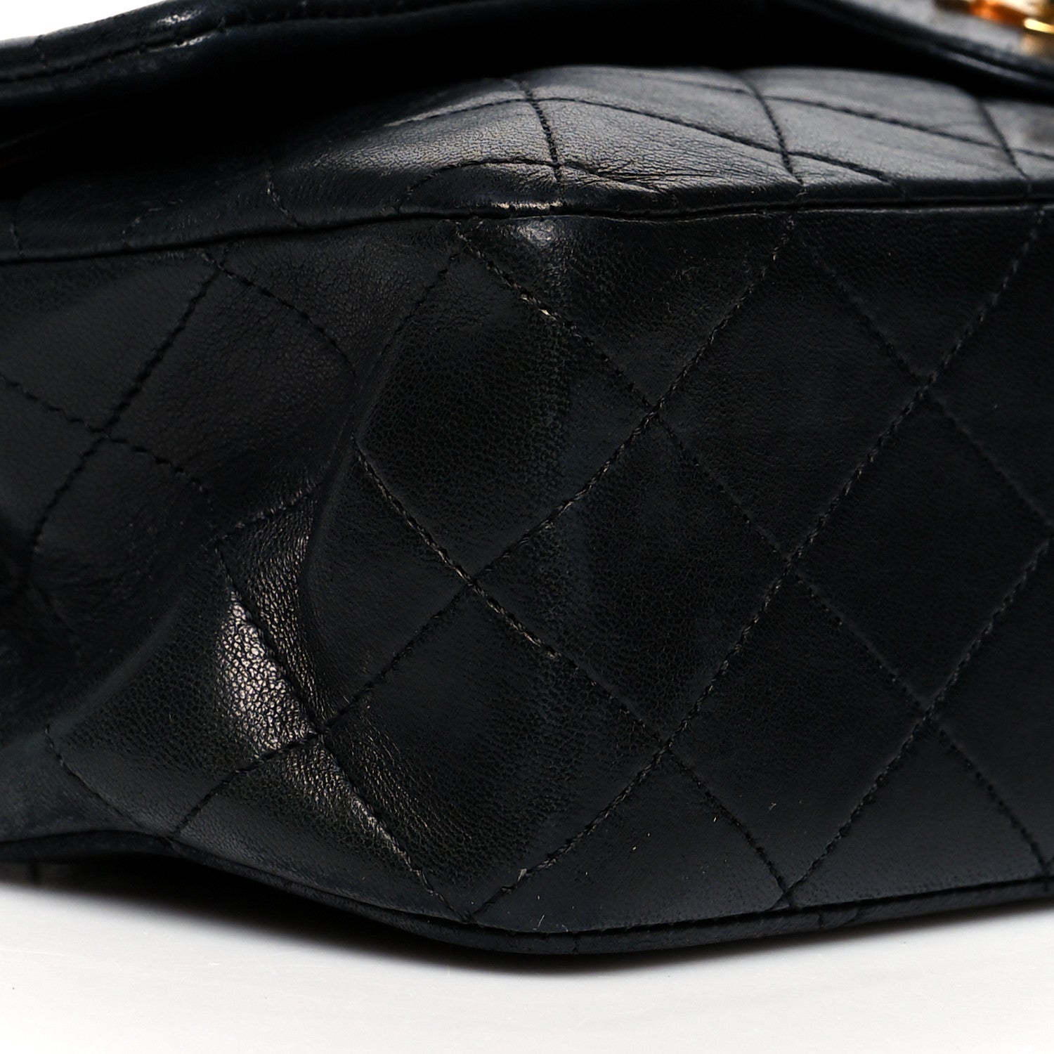 Chanel Lambskin Quilted Medium Double Flap Black 9 of 16
