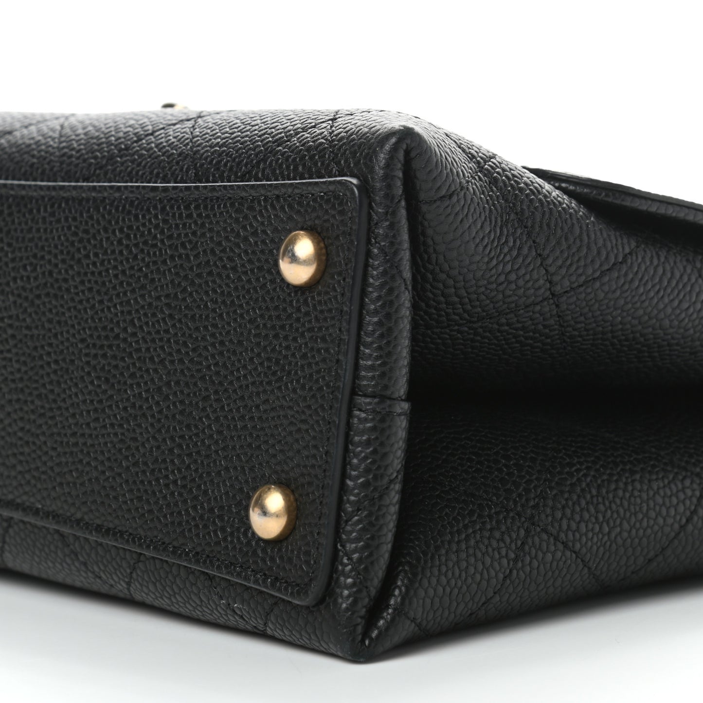 Grained Calfskin Stitched Flap Black