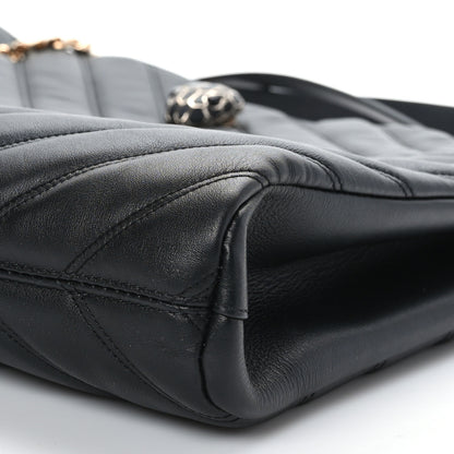 Bulgari Calfskin Matelasse Serpenti Cabochon Tote Bag Black 8 of 8