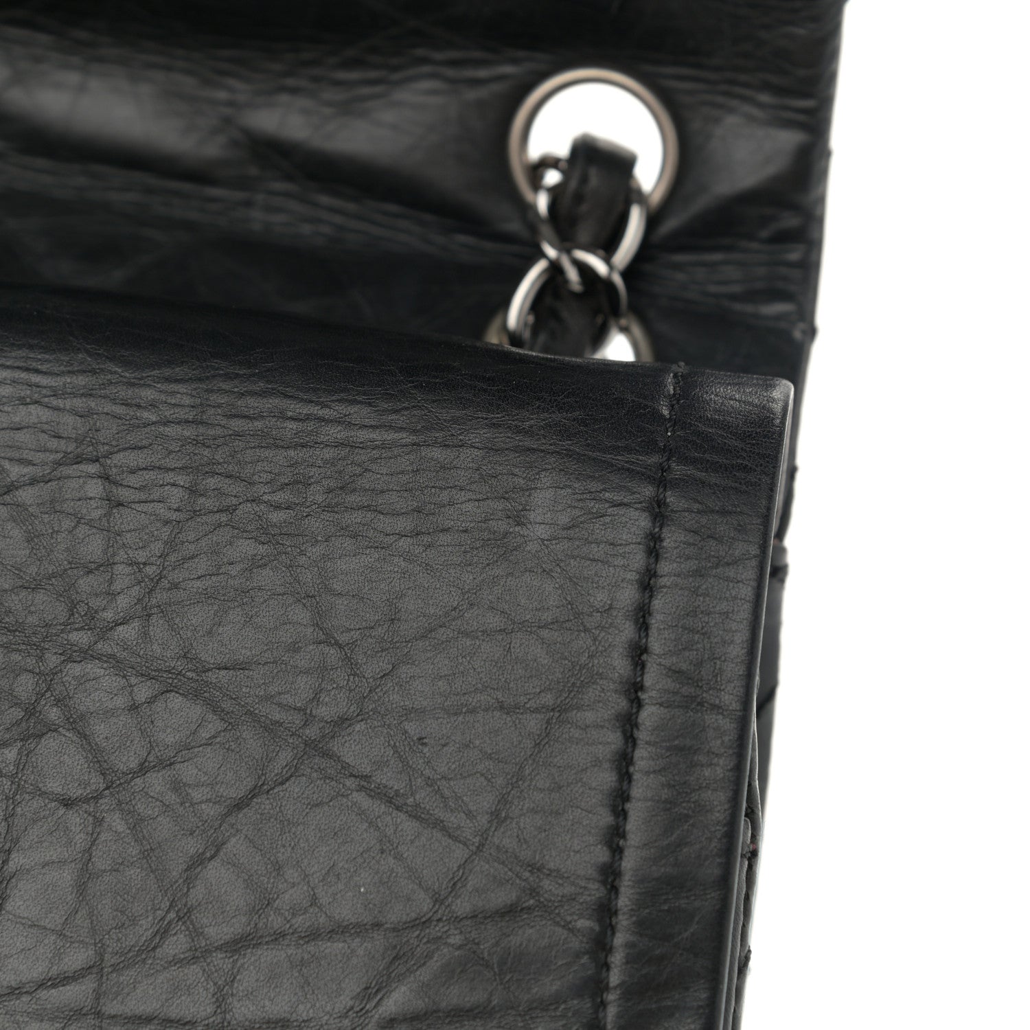 Chanel Aged Calfskin Quilted Medium Double Flap Black 12 of 12
