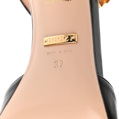 Gucci Malaga Kid Sylvie Chain Pumps 37 Black 6 of 10