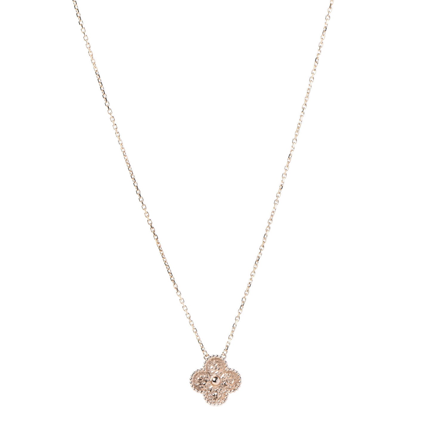 18K Rose Gold Vintage Alhambra Pendant Necklace