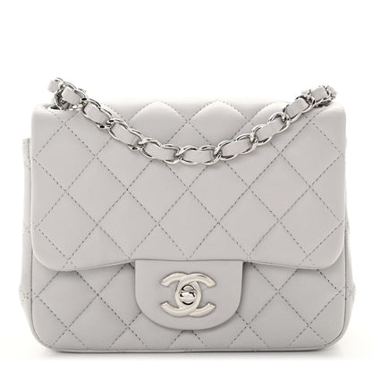 Chanel Lambskin Quilted Mini Square Flap Light Grey 1 of 10