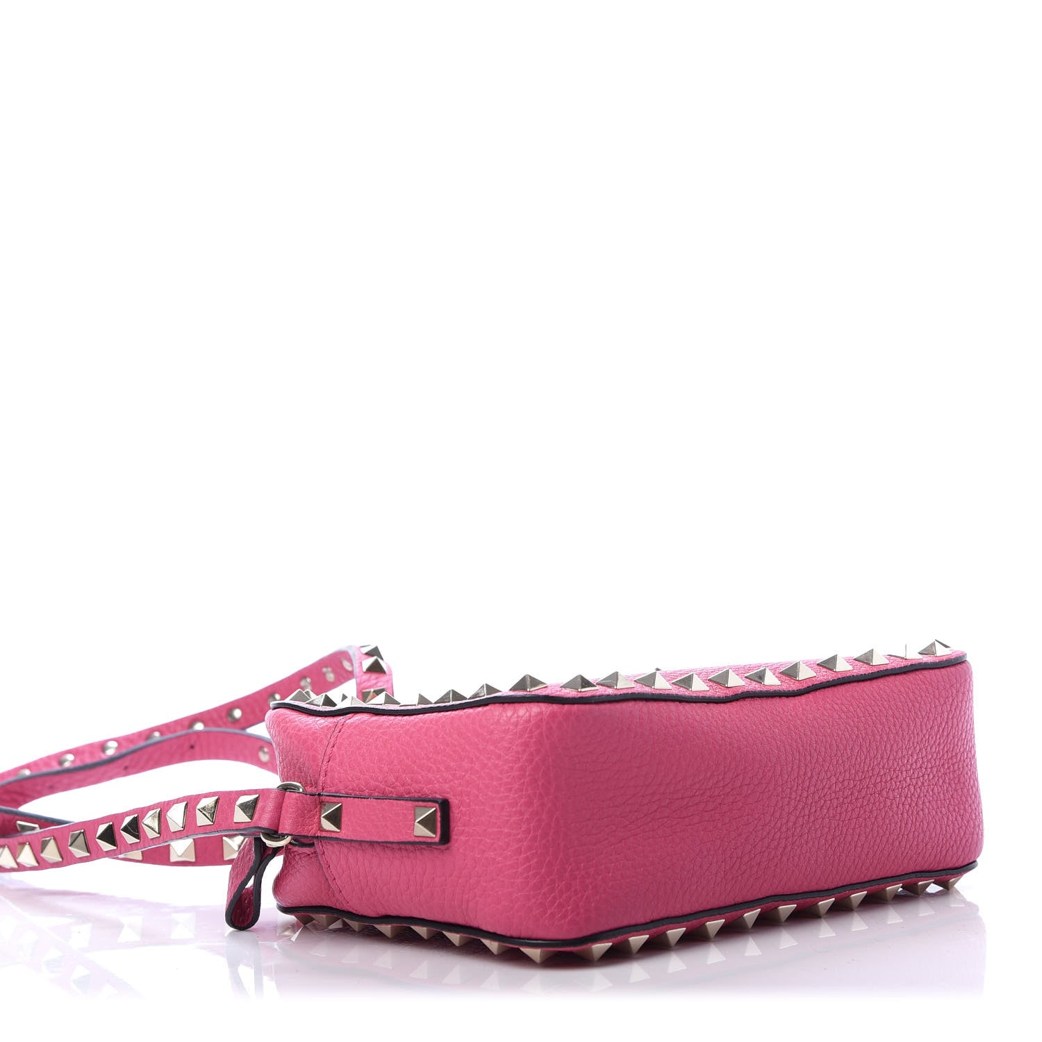 Valentino Garavani Pebbled Calfskin Rockstud Camera Crossbody Bag Peony 4 of 9