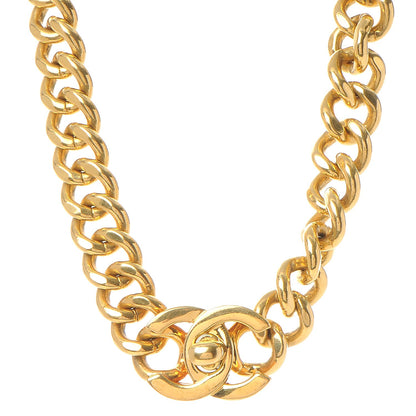 Chanel Chain Link CC Choker Necklace Gold 1 of 8
