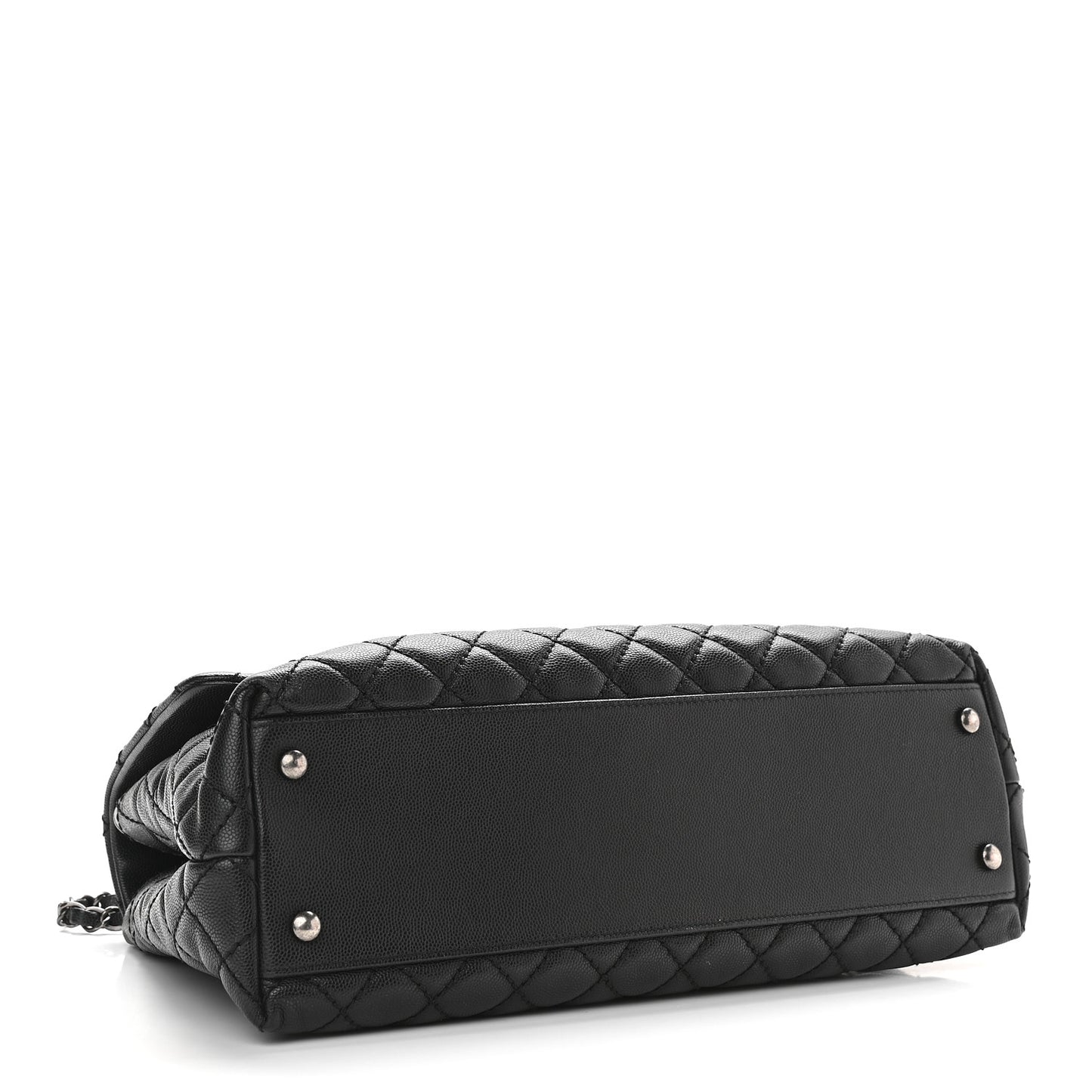 Caviar Quilted Medium Coco Handle Flap Black