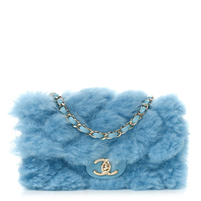 Chanel Shearling Lambskin Quilted Flap Blue 1 of 10