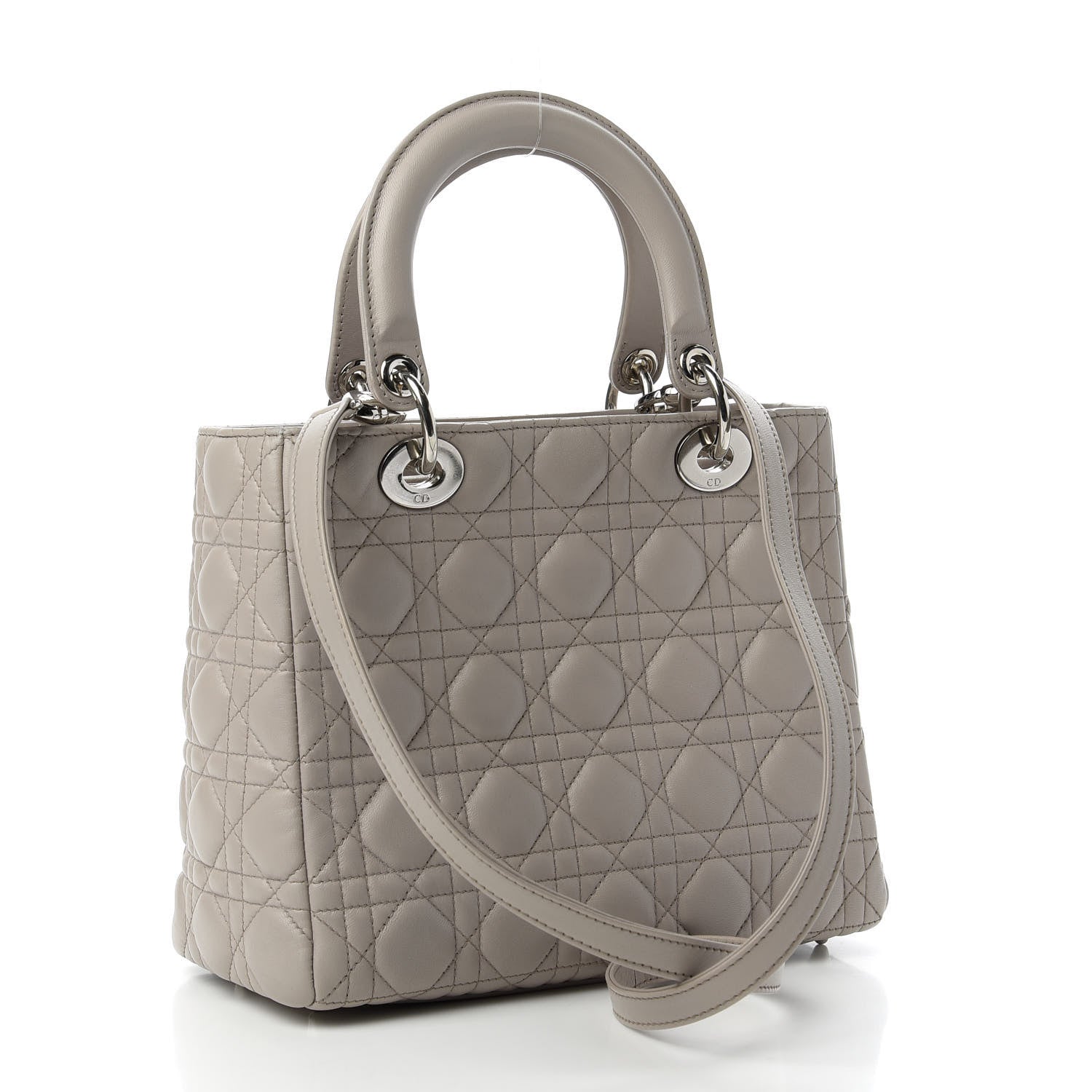 Christian Dior Lambskin Cannage Medium Lady Dior Grey 3 of 10