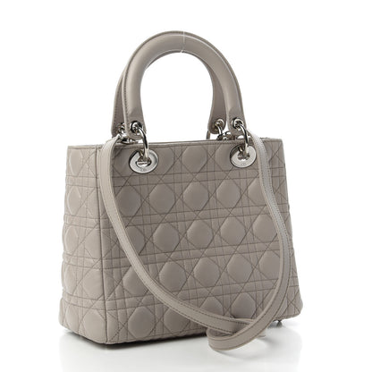 Christian Dior Lambskin Cannage Medium Lady Dior Grey 3 of 10
