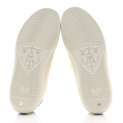 Gucci Calfskin Nubuck Interlocking G Mens New Ace Sneakers 11.5 New Mystic White Hibiscus Red Bright Splash 5 of 9