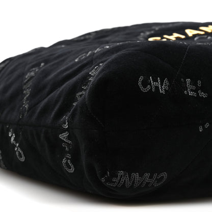 Chanel Velvet Sequin Quilted Chanel 22 Black 10 of 12