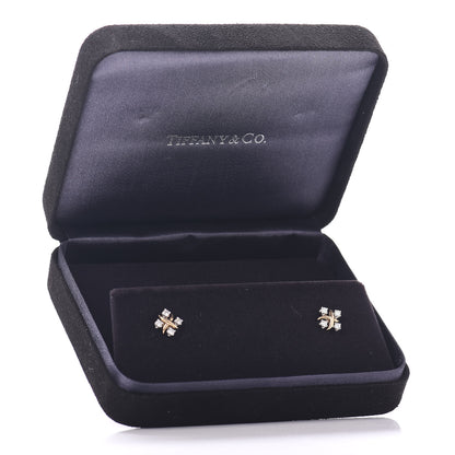 Tiffany Platinum 18K Yellow Gold Diamond Schlumberger Lynn Earrings 4 of 4