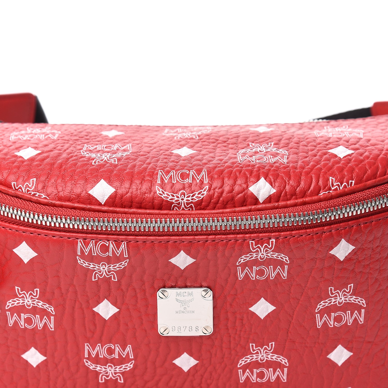 MCM Visetos Medium Stark Belt Bag Red 10 of 10