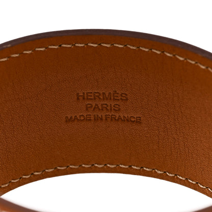 Hermes Natural Barenia Fleuron Bracelet L Fauve 5 of 5