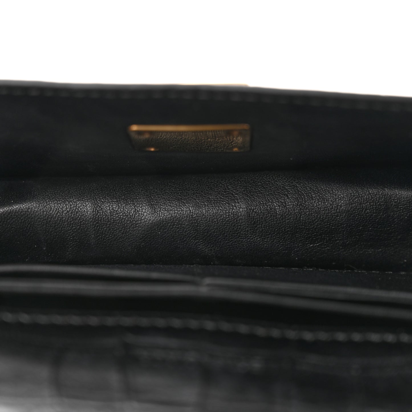 Extra Supple Calfskin Crocodile Embossed Gossip Chain Bag XS Black