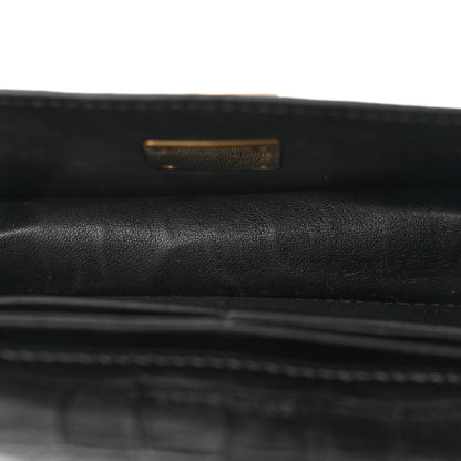 Balenciaga Extra Supple Calfskin Crocodile Embossed Gossip Chain Bag XS Black 5 of 11