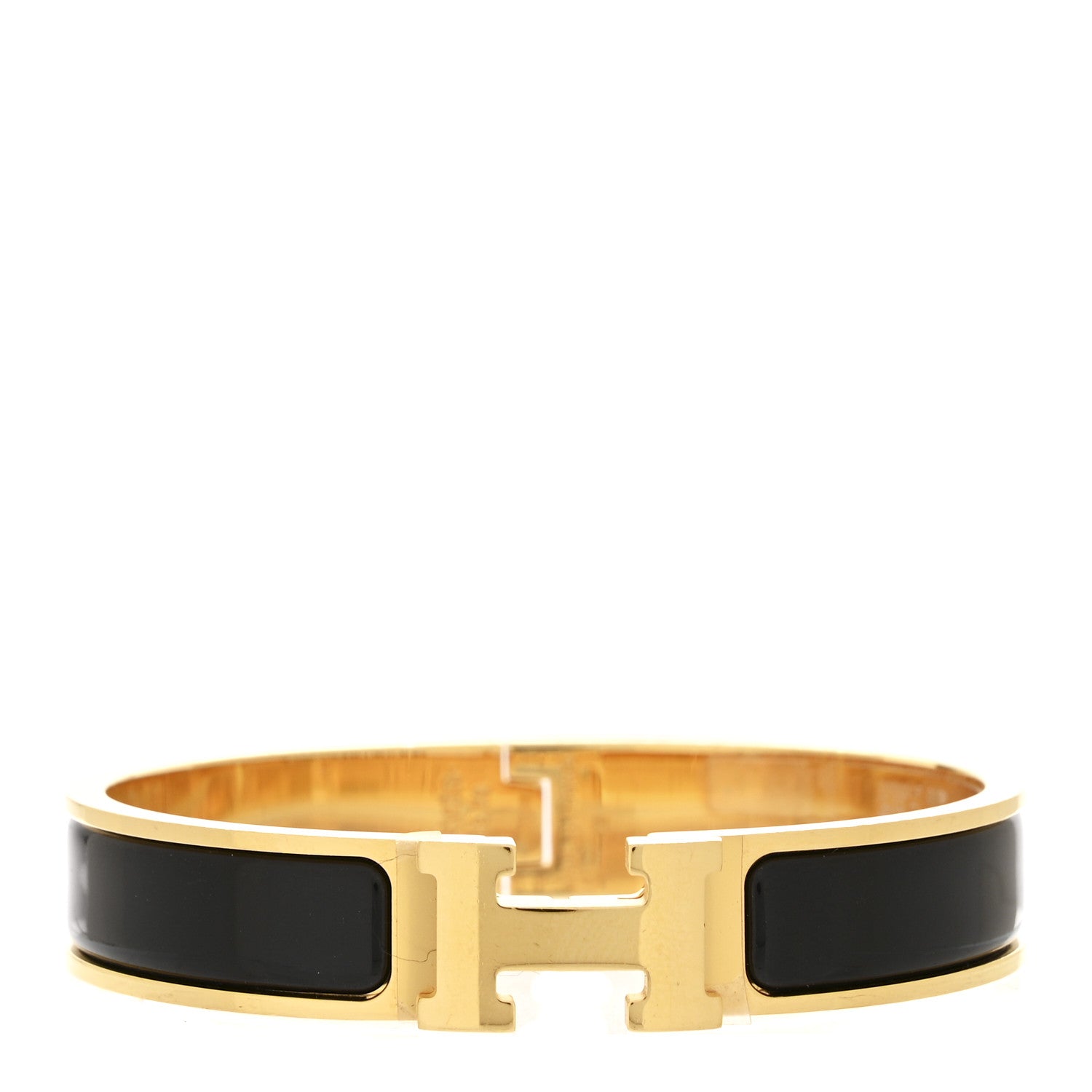Hermes Enamel Narrow Clic Clac H Bracelet GM Black 1 of 5