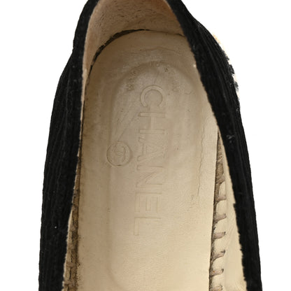 Chanel Velvet Grosgrain CC Espadrilles 38 Black 8 of 10